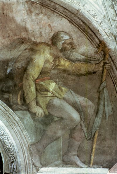 Sixtinische Kapelle Decke: Einer der Vorfahren Gottes von Michelangelo Buonarroti